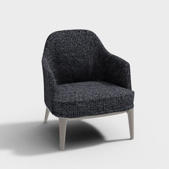 Fauteuil Poliform JANE Chaise en lin gris avec dossier