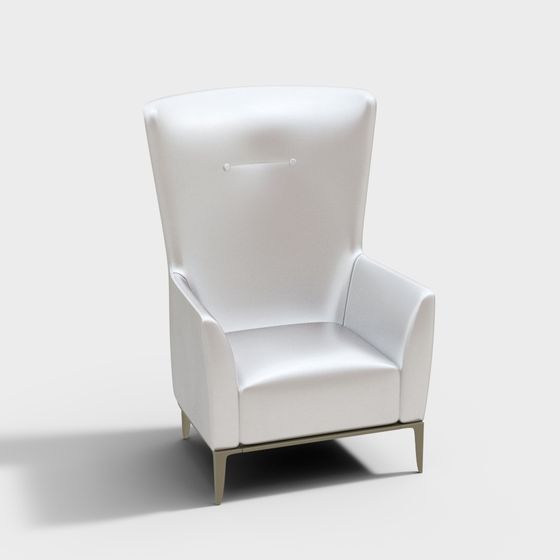 Elegant High Back Armchair 3D model for Interiors