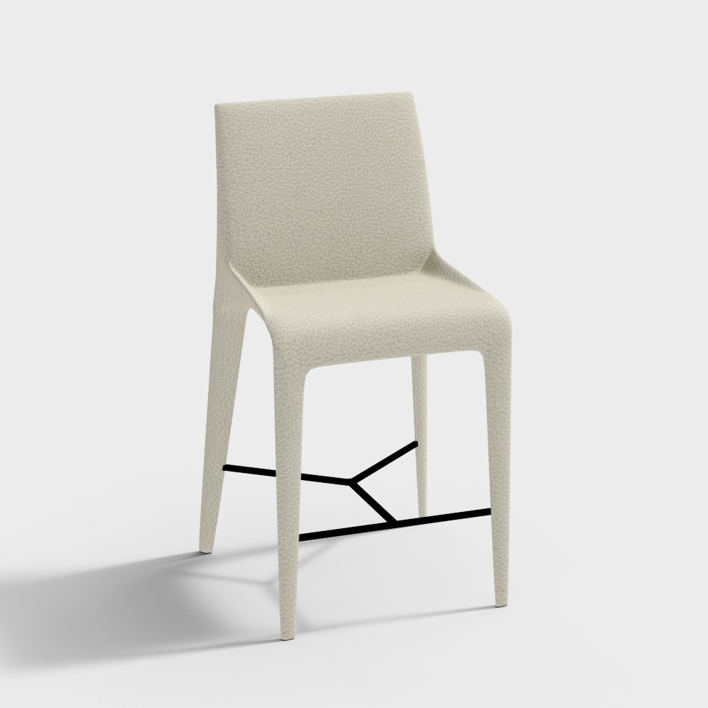 Ghế đôn Poliform SEATTLE bằng da be và trắng