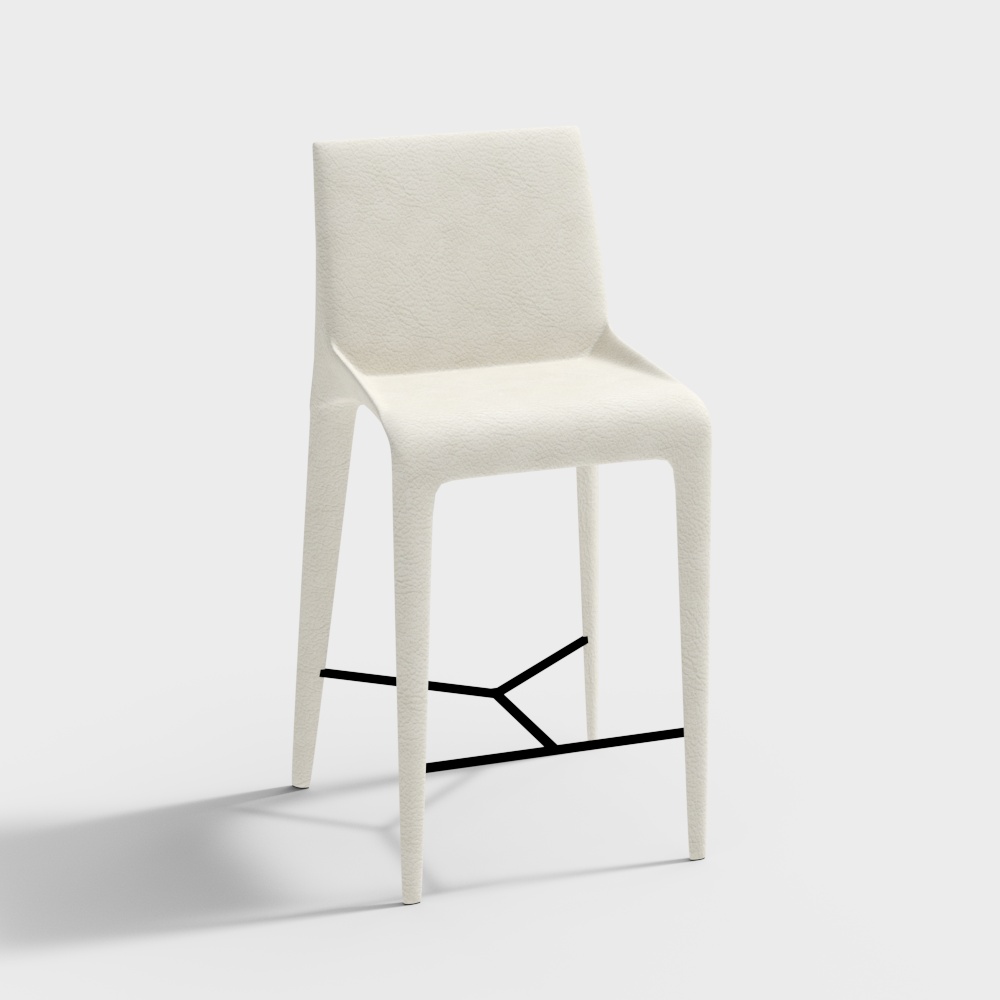 Poliform SEATTLE 白色皮革凳子