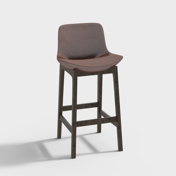 Stylish Natural-Inspired Bar Stool 3D Model