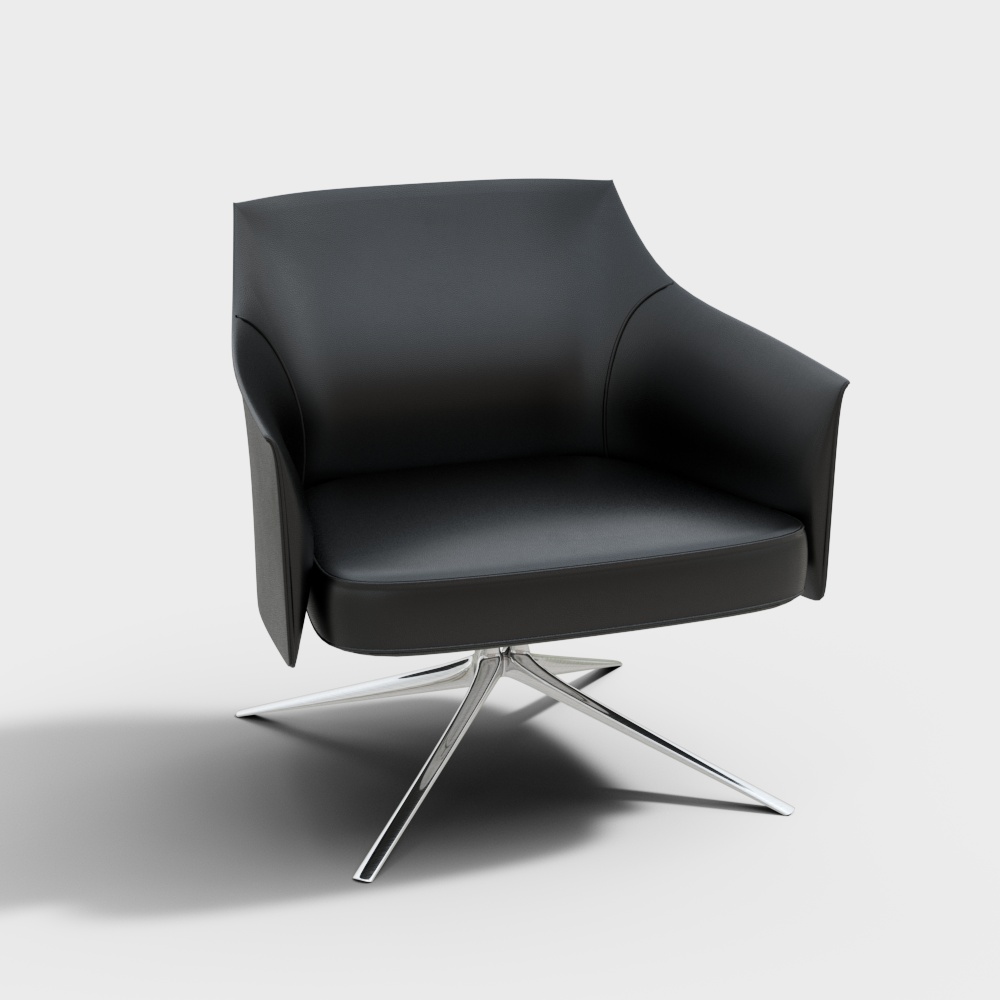 Poliform STANFORD armchair Black leather chair