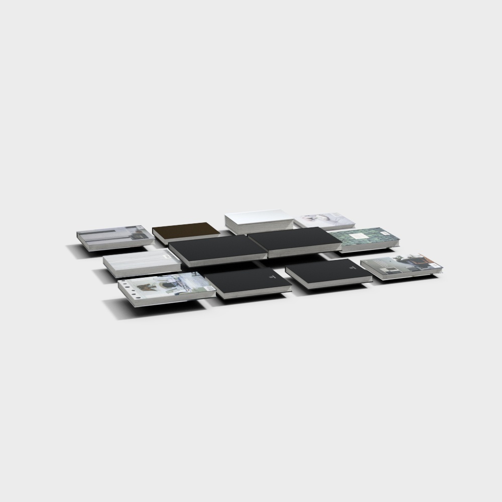 Coffee Table Book Set 3D Model in Black