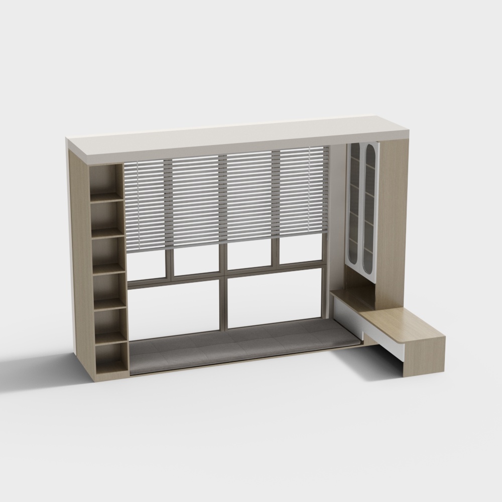 Modern Solid Wood Style Bedroom Bay Window