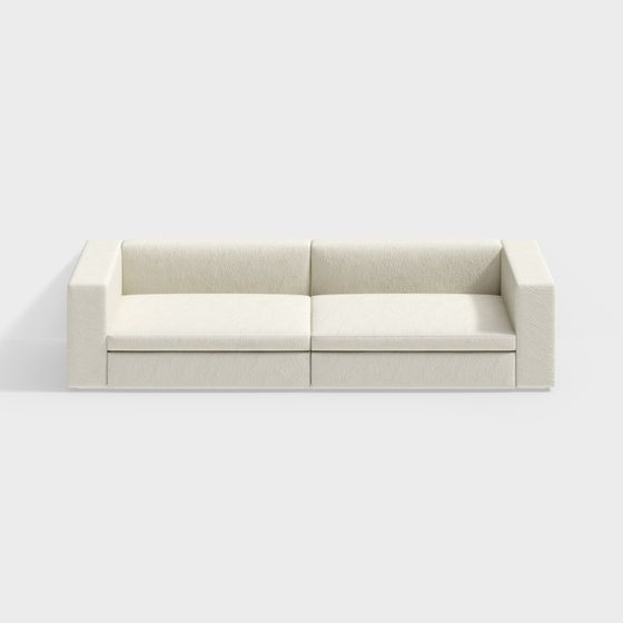 Minimalist Beige Sofa 3D model