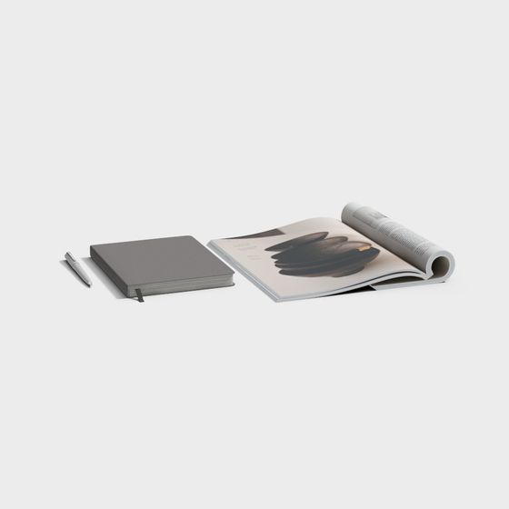 Minimalist Notebook and Magazine 3D Model