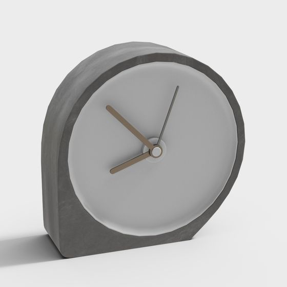 Stylish Concrete Table Clock 3D model