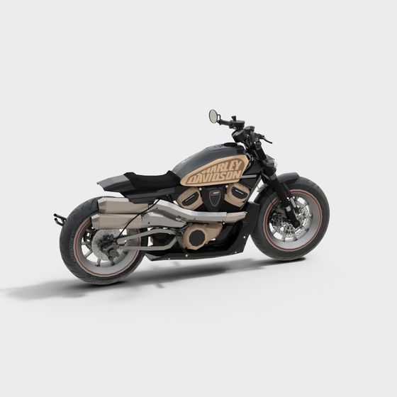 Stylish Low-Poly Motorcycle 3D model