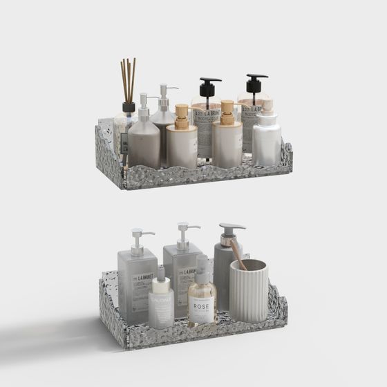 Modern Minimalist Bathroom Storage Rack 3D model