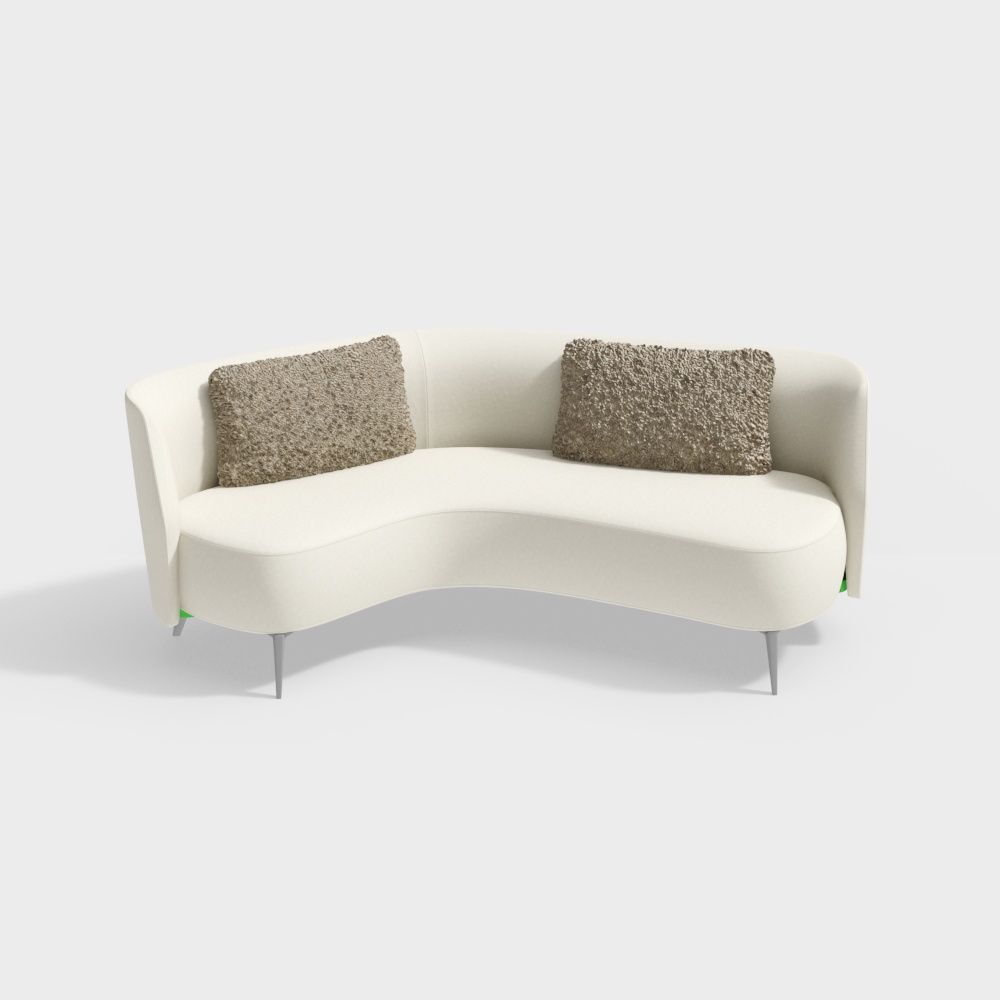 Elegant Curved Sofa 3D model for Modern Interiors