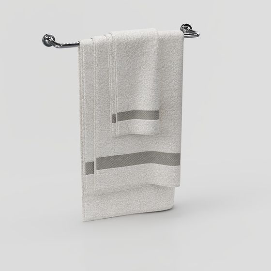 Modern Minimalist Towel Rack 3D model