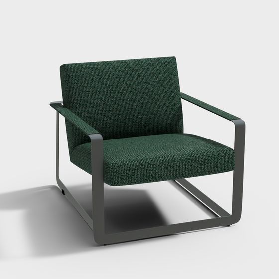 Ghế bành Poliform GASTON vải lanh xanh với tựa