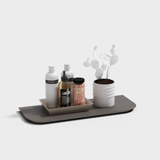 Elegant Bathroom Storage 3D Model