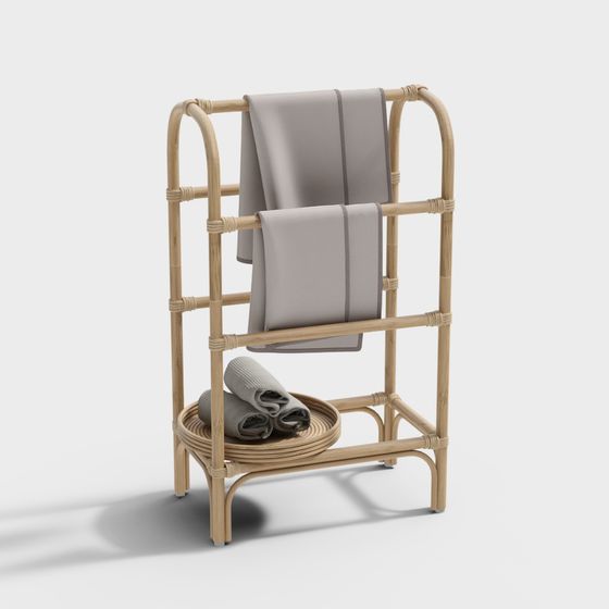 Low-Polygon Towel Rack 3D Model Design