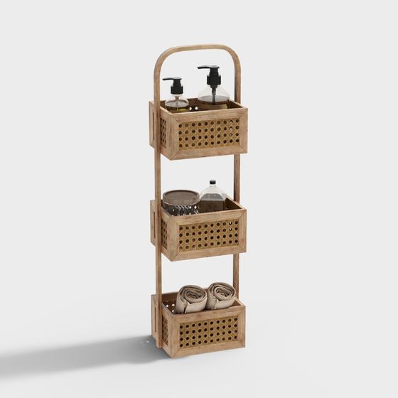 Low Polygon Style Bathroom Storage Rack 3D model