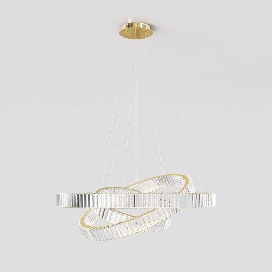 Elegant Low Poly Chandelier 3D model