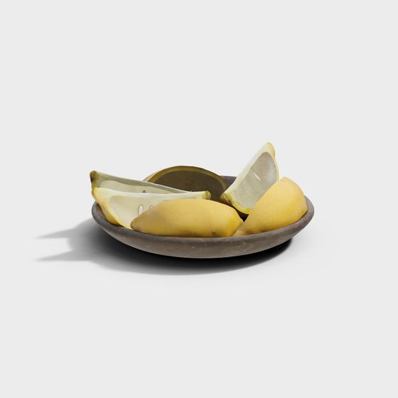 Realistic Lemon Plate 3D model