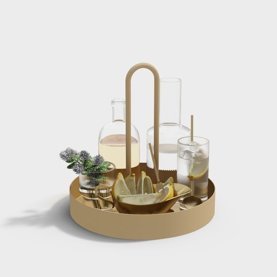 Summer Beverage Tray 3D model