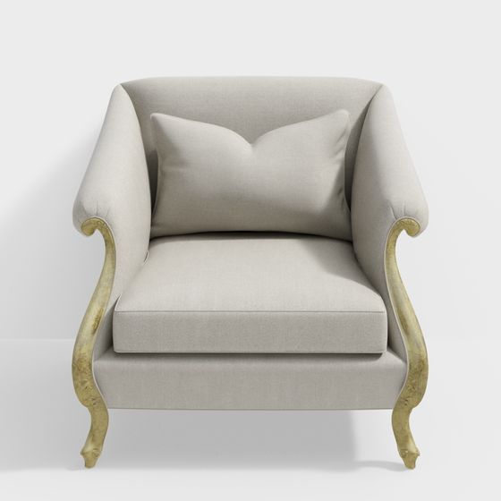 Elegant Armchair 3D Model for Modern Interiors