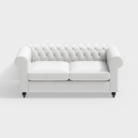 Stylish Chesterfield Sofa 3D model for Contemporary Spaces
