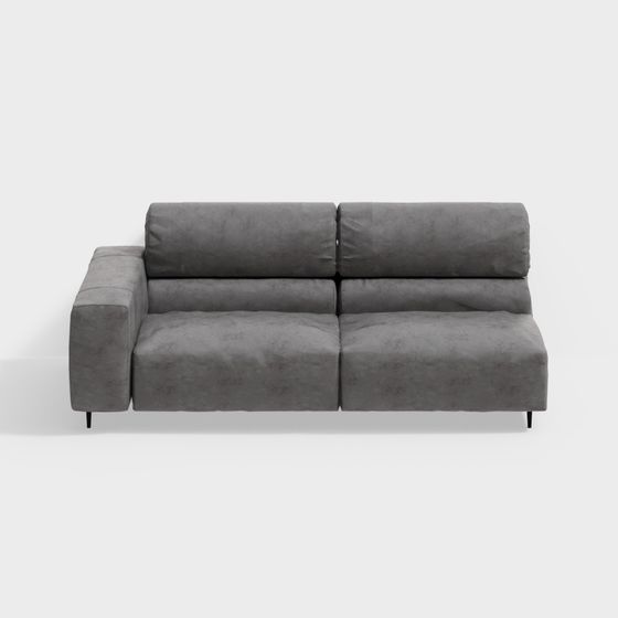 Elegant Gray 3D Sofa Model for Modern Interiors