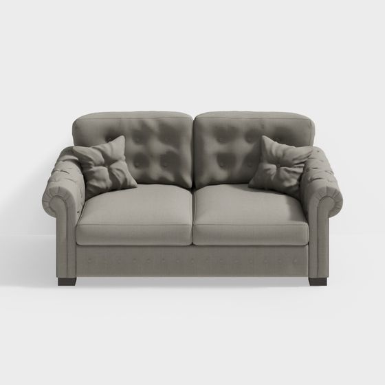 Stylish Gray Sofa 3D model for Modern Interiors