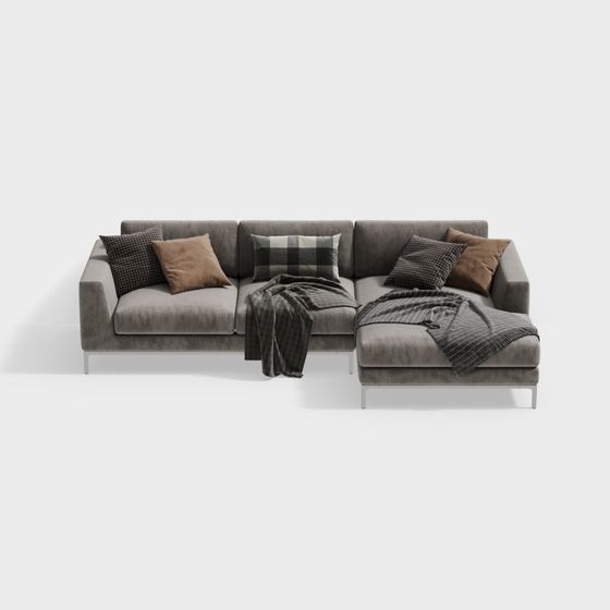 Stylish Low-Polygon Sofa 3D Model Design