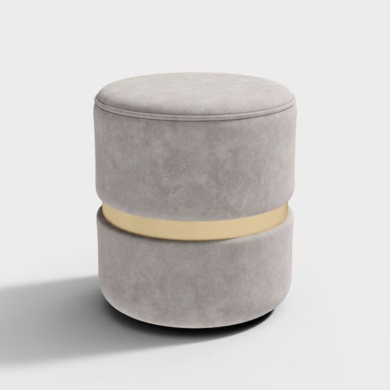 Elegant Round Stool 3D model for Modern Interiors