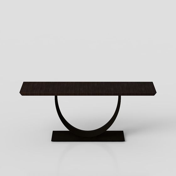 Elegant Curved Table 3D model