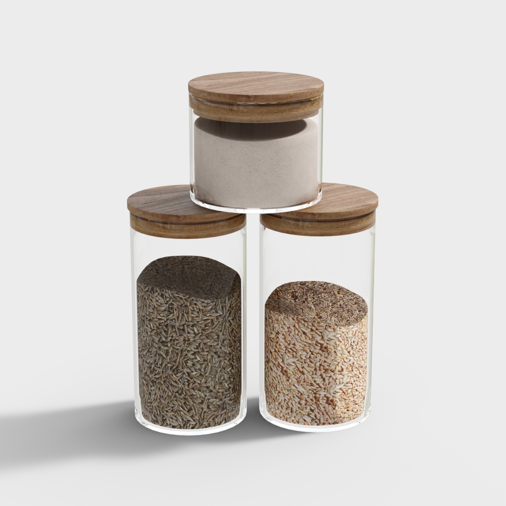 Artistic Storage Jar Set 3D model for Modern Interiors