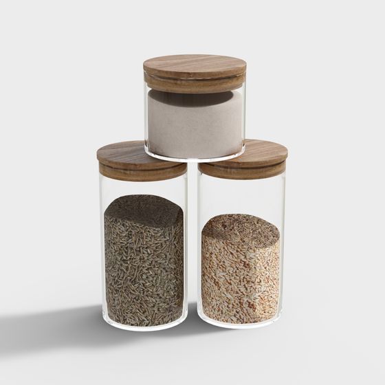Artistic Storage Jar Set 3D model for Modern Interiors