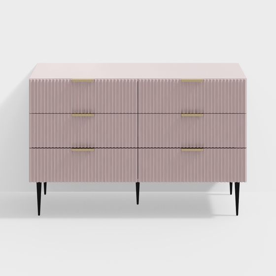 Elegant Pleated Cabinet 3D model