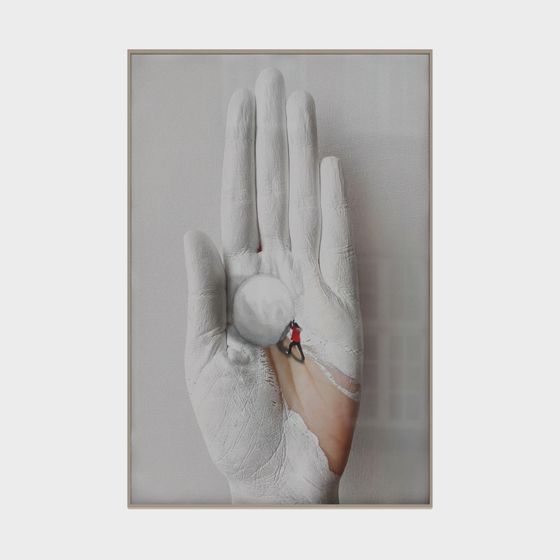 Exceptional 3D Model of Giant Hand and Miniature Figure