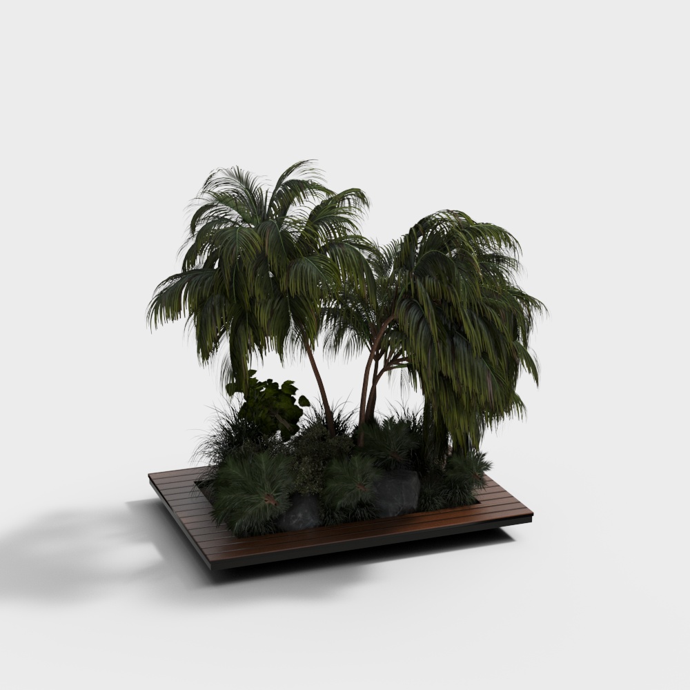 Outdoor Garden set bush and Tree