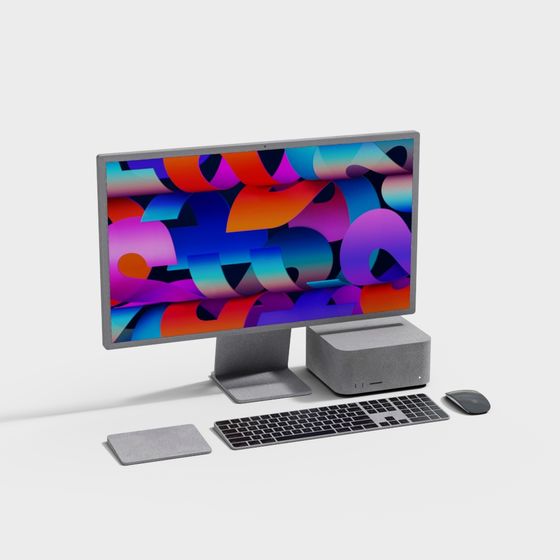 Sleek Modern Tech Desk 3D model