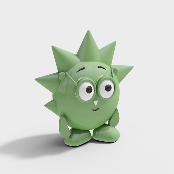 Spike the Playful Green Buddy 3D model