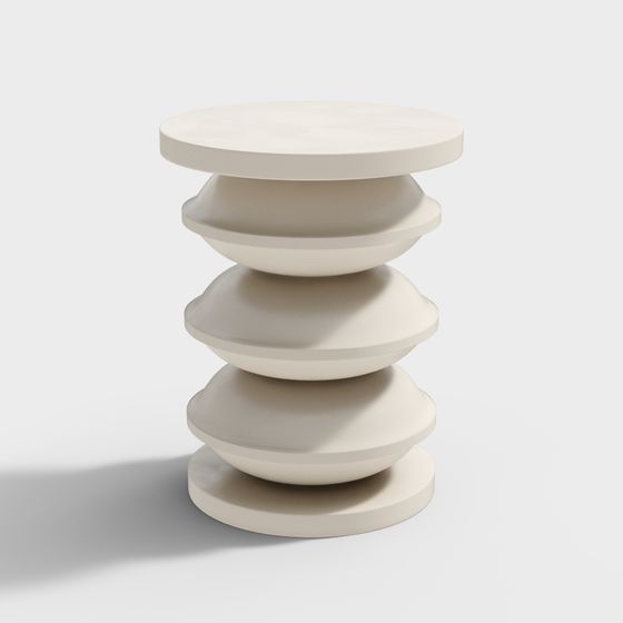 Stacked Stone Round Table 3D model