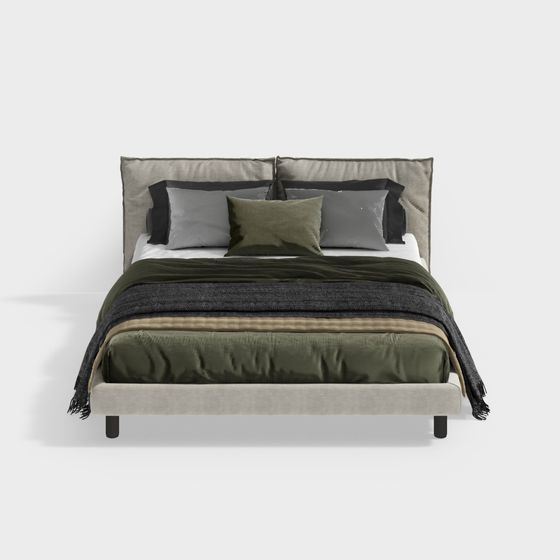 Elegant Modern Bed 3D Model