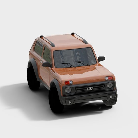 Stylish Orange SUV 3D Model