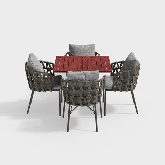Urban Leisure Table and Chair Set 3D model
