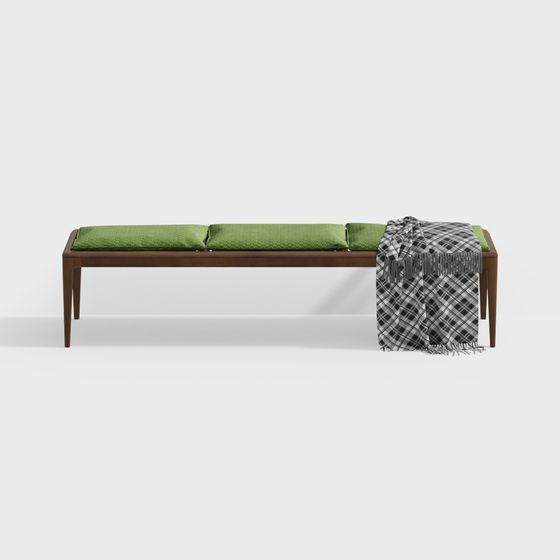 Simple Low-Poly Bench 3D model