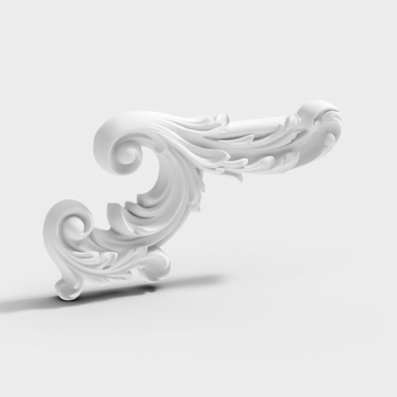 Curled Art Decoration 3D model