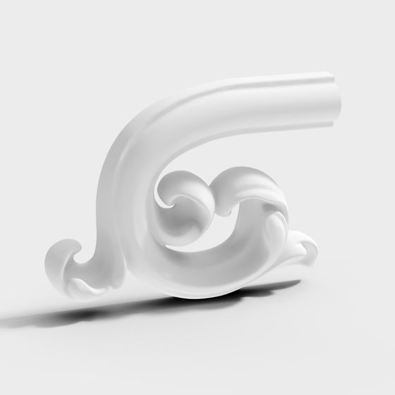 Elegant Low-Poly Decorative Curved Element 3D model