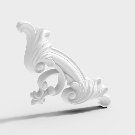 Victorian Scroll Decorative Element 3D model