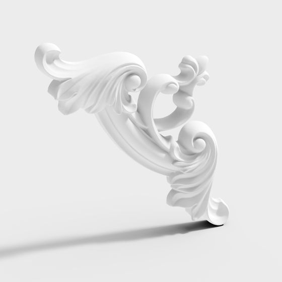 Scrolling Wings Low-Poly 3D Model