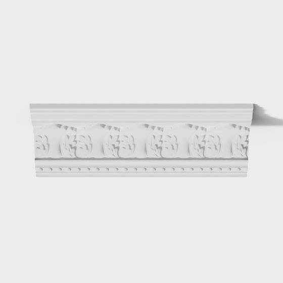 Classic Ornamental Crown Molding 3D model