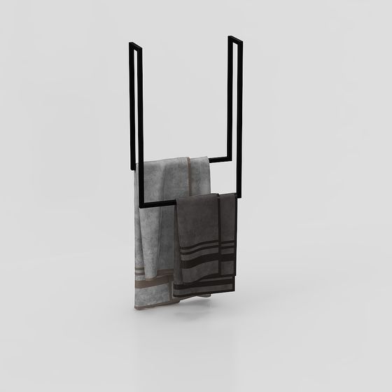 Stylish Towel Rack 3D model for Contemporary Spaces