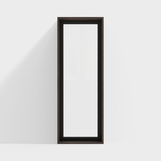 Elegant Wood Frame Mirror 3D model