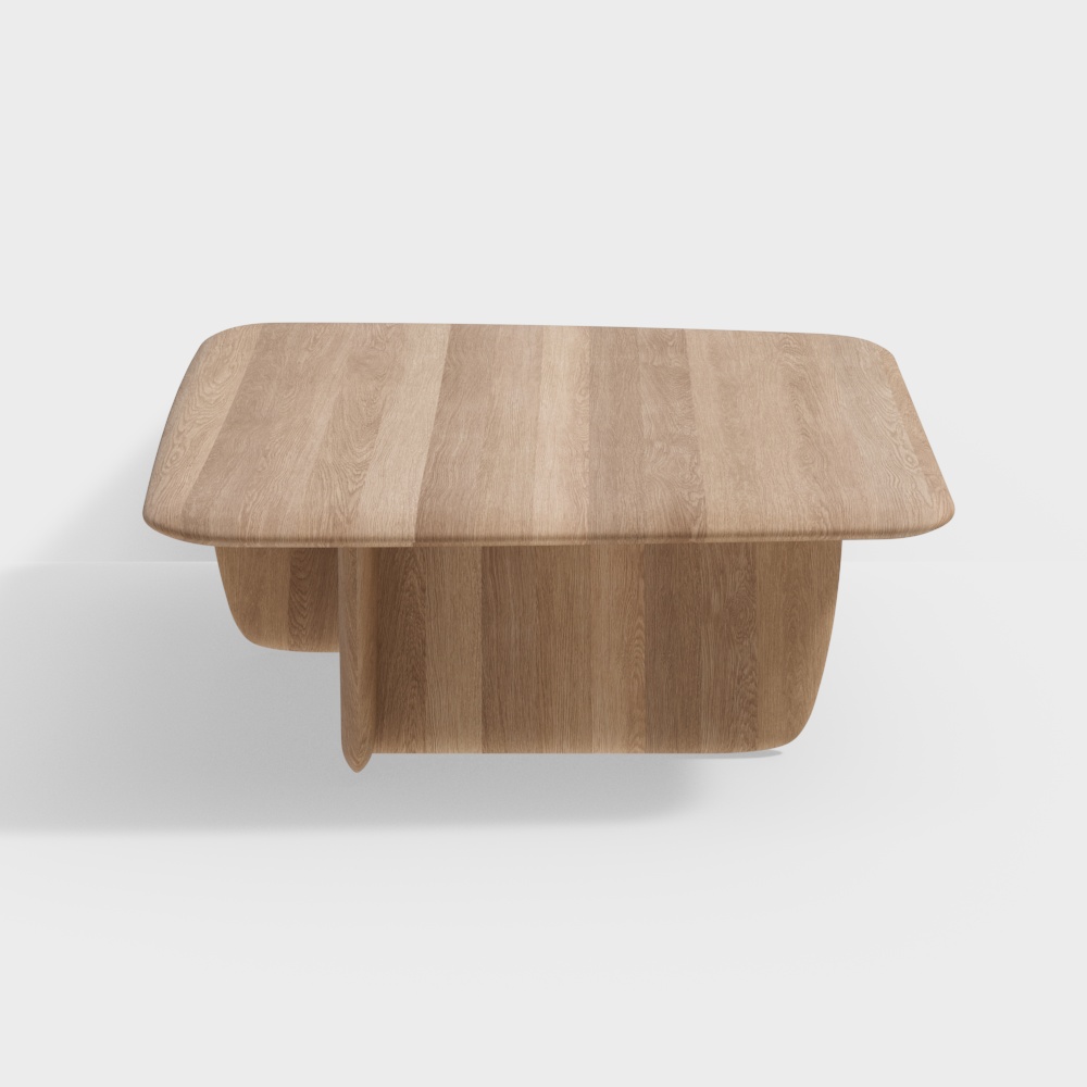 Streamlined Wooden Coffee Table 3D model