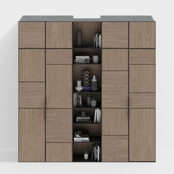 Modular Bookshelf 3D model for Contemporary Spaces